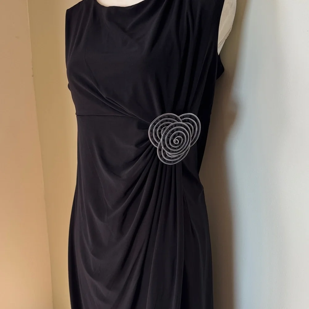 Tiana B. Black Dress with Floral Detail - Picture 4 of 5